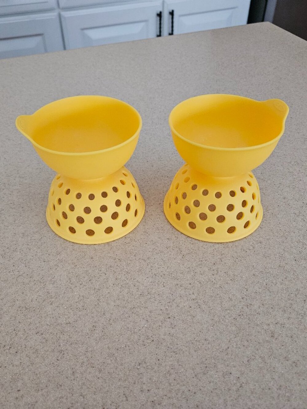 OXO Good Grips Silicone Egg Poacher Yellow Nonstick Poached Egg Cups Set of 2